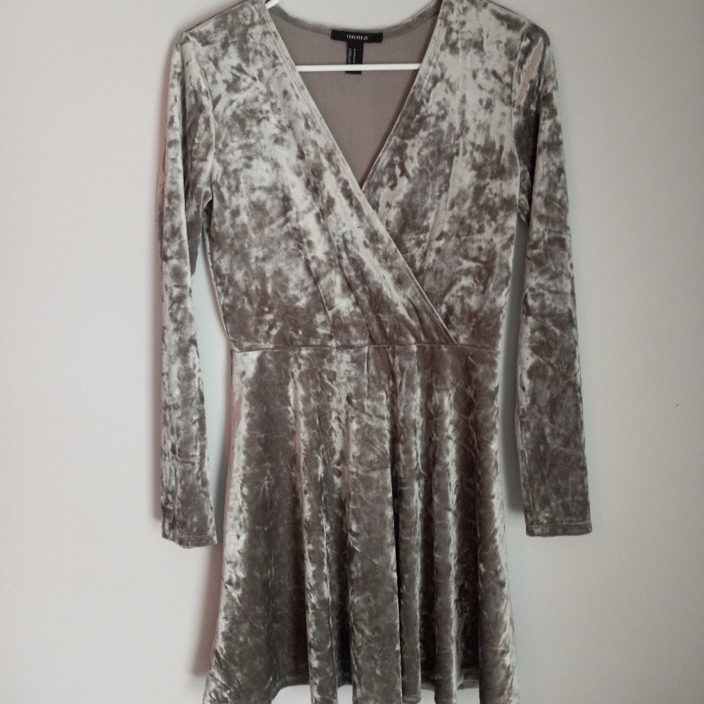 Forever 21 Grey Velvet Dress